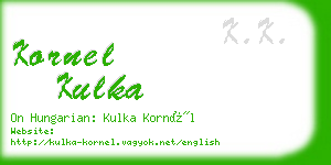 kornel kulka business card